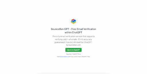 BounceBan GPT: Free Email Verification