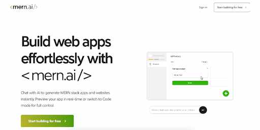 Mern.ai: Effortless AI Driven Full Stack Development
