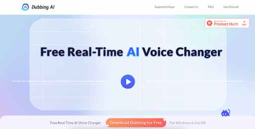 Dubbing AI: Free Real Time AI Voice Changer