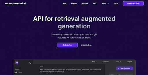 Superpowered AI: API for retrieval augmented generation