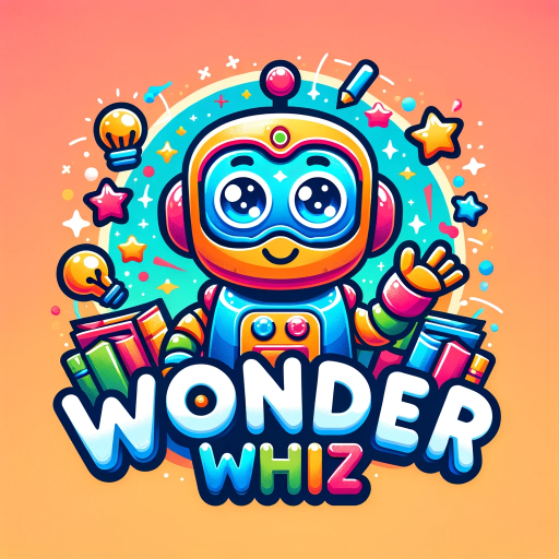 DALL·E 2023-11-12 23.28.41 – Design a vibrant and enchanting logo for ‘Wonder Whiz’, a children’s educational bot. The logo should feature a cartoon-style, friendly robot with exa