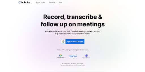Bubbles AI Notetaker