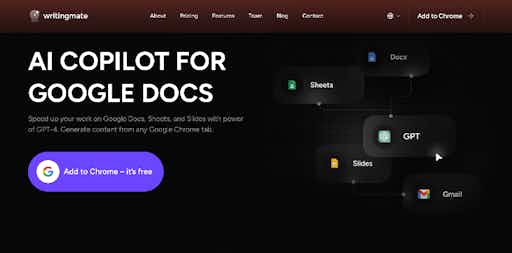 Writingmate: GPT-4 for Docs, Sheets, Slides