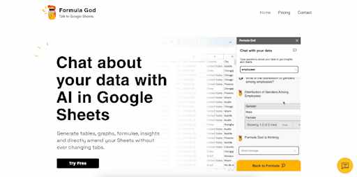 Formula God: Talk to Google Sheets