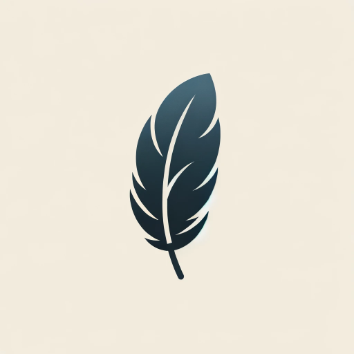 DALL·E 2023-11-11 20.53.54 – Logo design featuring a feather. The style should be modern, minimalistic, and flat. The feather should be designed in a striking yet subtle manner, e