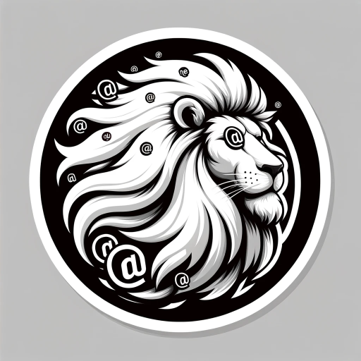 DALL·E 2023-11-12 18.23.51 – A digital drawing of a majestic lion with a mane that seamlessly transitions into a swirl of domain extensions like .finance, .news, .health. The lion