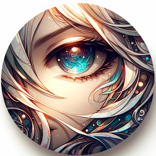 DALL·E 2023-11-16 21.21.46 – Beautiful Circle app icon for Anime Art Creator, expert in creating & editing anime-style images, with a white background. The icon features a stylize