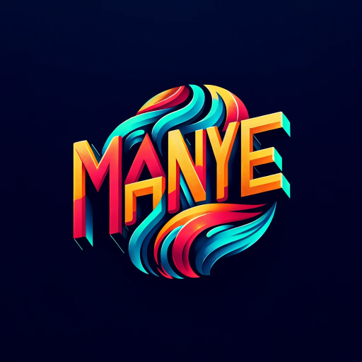 DALL·E 2023-11-26 17.54.44 – A visually stunning logo with the word ‘MANYE’ displayed in bold, prominent letters. The design should be a fusion of vivid, contrasting colors, creat