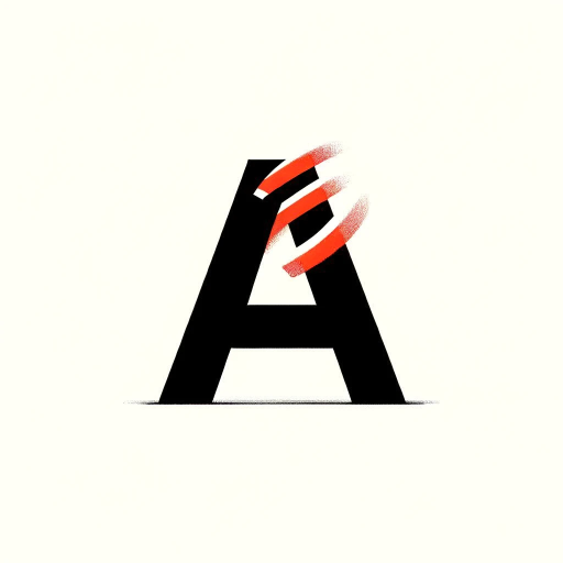 DALL·E 2023-11-30 14.34.17 – A minimalist image with a white background, featuring a black lowercase letter ‘a’ in the center. A red scratch marking is on the top of the letter ‘a