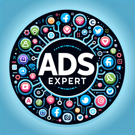 DALL·E 2023-12-17 22.52.33 – Logo design for an ‘Ads Expert’ featuring a circular layout. In the center, the text ‘Ads Expert’ in bold, professional font. Around the edge of the c