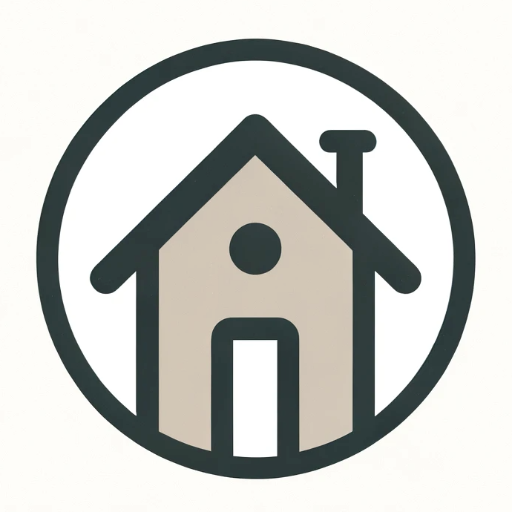 DALL·E 2024-01-15 03.09.55 – A minimalistic, circular logo for a ‘Home Style Advisor’ app. The design should be very simple and focused, featuring a warm, inviting house element. copia