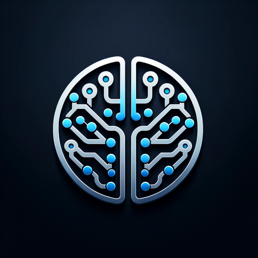 DALL·E 2023-10-22 17.03.11 – Photo of a sleek logo with a stylized neural network or brain imagery representing AI. The design should be dominated by various shades of blue