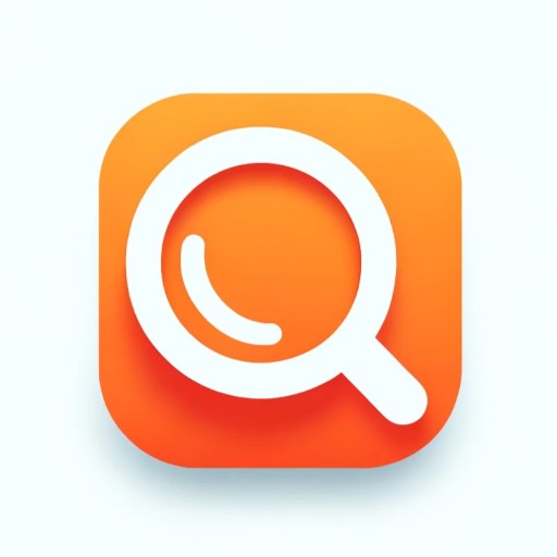 DALL·E 2024-04-12 10.51.13 – A highly simplified app logo design of a magnifying glass, using a flat, single shade of bright orange. The logo is ultra-minimalistic with extremely