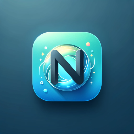 DALL·E 2023-11-10 16.52.52 – Design an app icon for a naming app. The icon should feature a stylized, modern letter ‘N’ in the center, with a bright color scheme incorporating sha
