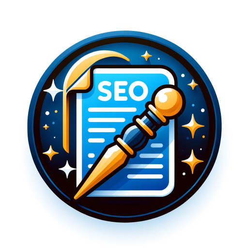 DALL·E 2023-11-13 09.14.58 – Beautiful Circle app icon for SEO Copywriting Wizard, featuring a magical wand and a parchment, with a modern, sleek style, primarily in shades of blu (1)