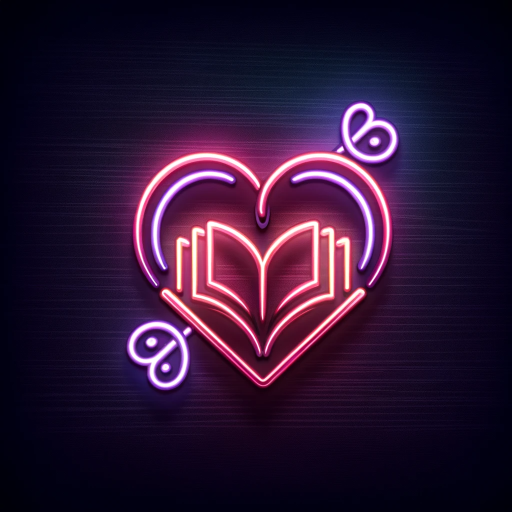 DALL·E 2023-11-15 21.51.58 – A textless logo for a romance publishing house inspired by neon lights. The logo should feature a heart symbol, intertwined with a stylized book or pe