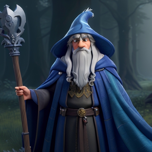 3D Character Portrait of Merlin in a Mystical Forest