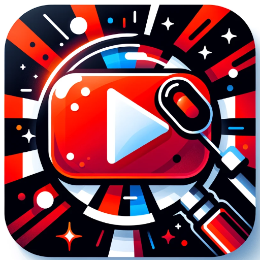 DALL·E 2023-11-10 19.29.12 – Beautiful square app icon for ‘Youtube SEO Title, Description With Tags Generator’, featuring a colorful YouTube play button, a magnifying glass, and (1)
