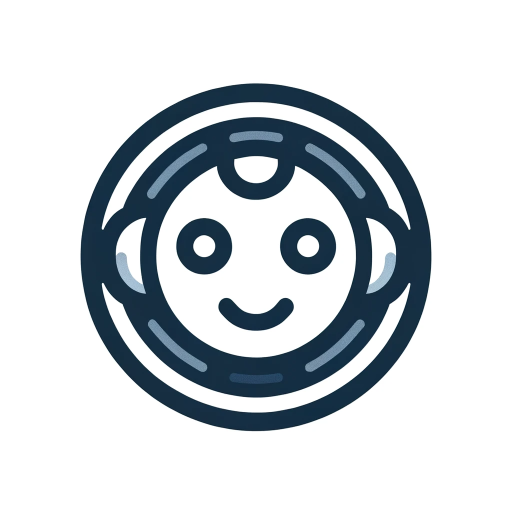 DALL·E 2023-12-04 09.59.45 – Create a round logo featuring an AI icon. The logo should be circular in shape, with a very simple AI robot inside – depicted as a smiling face with t