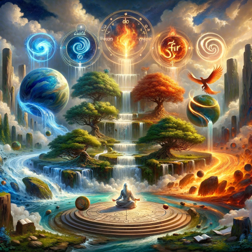 DALL·E 2024-01-21 03.00.03 – Envision an oracle harmonizing the four elements—earth, water, fire, air—to impart knowledge, embodying the 80_20 rule in natural learning flow. The s