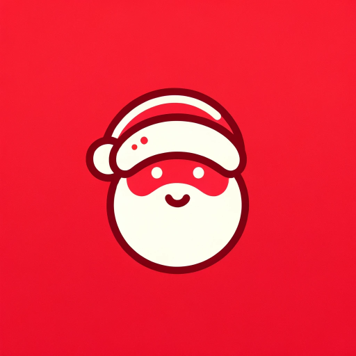 DALL·E 2023-12-25 22.49.33 – A minimalistic and cute Christmas-themed image with a red background, featuring a cartoon-style Santa Claus. The design should be simple, charming, an (1)