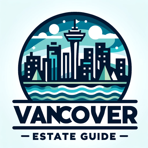 DALL·E 2023-11-19 10.27.01 – A vector logo for ‘Vancouver Real Estate Guide’. The logo should include a stylized skyline of Vancouver with iconic landmarks such as the Canada Plac