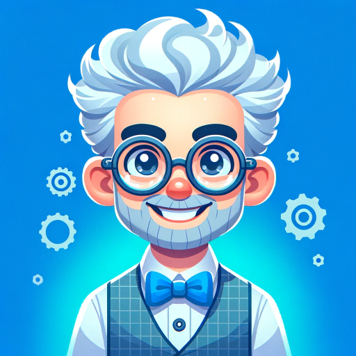 DALL·E 2024-01-08 18.29.59 – An illustrated avatar of a quirky male inventor character with a joyful expression. He has a poof of white hair symbolizing his inventiveness and wear